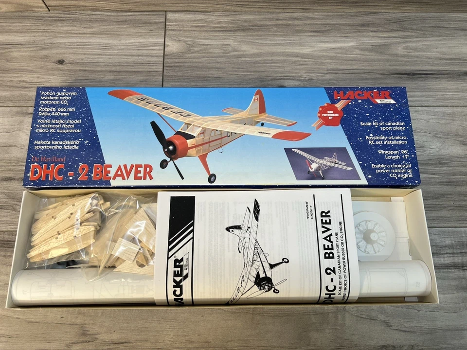 Hacker, DHC-2 Beaver, Model Plane Kit Wingspan 26", Length 17" - Image 2 of 2