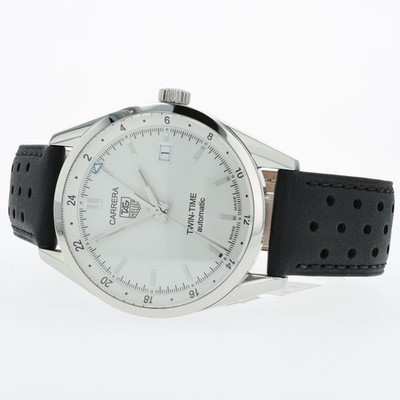 TAG Heuer Carrera Twin Time Carrera Automatic Steel GMT Silver Dial 39mm WV2116