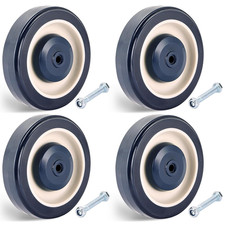 Replacement Shopping Cart Wheels - 4 Pack, 5-Inch Blue Casters with Axles