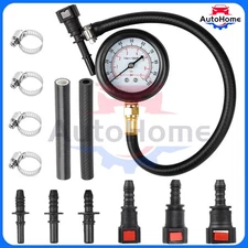 Fuel Injection Pressure Tester Injector Pump Gauge Kit with 3 Connectors 100 PSI