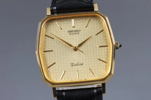 [ MINT ] SEIKO Dolce 7731-5120 28mm Gold Dial Quartz Vintage Men's Watch JAPAN