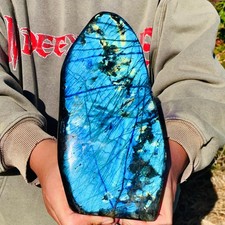 7.28LB Natural Labradorite Quartz Crystal Freeform Mineral Specimen Healing