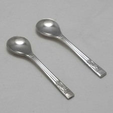ROYAL GARDEN Design Sheffield Silver Service Cutlery Pair of Salt Spoons