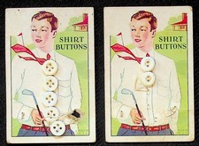 Vintage 1930s Advertising Card Shirt Buttons Golf Man Lot of 2 Made in USA