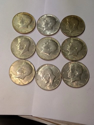 9 1967-1968-1969 KENNEDY HALVES 50¢ 40% SILVER FROM BANK ROLL NEAR UNC 3 EA YEAR