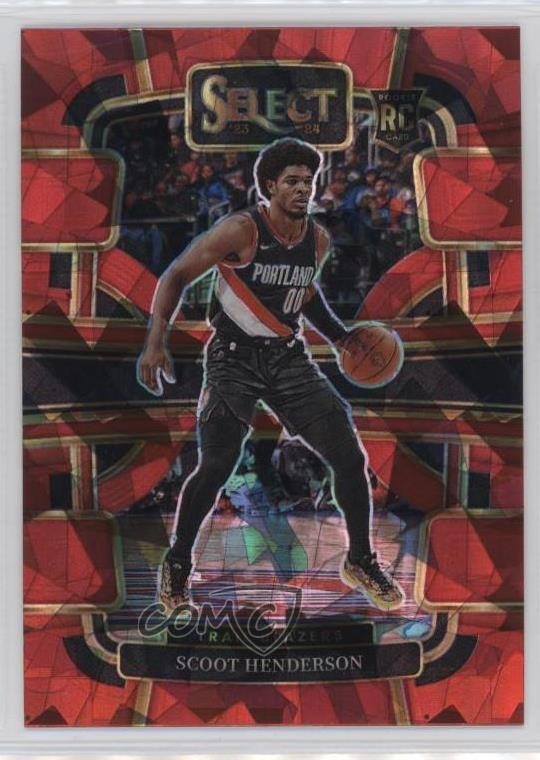 2023-24 Panini Select Concourse Red Cracked Ice Prizm Scoot Henderson #77 0r5k