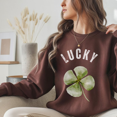 Lucky Clover Sweatshirt for Women | St Patrick s Day Irish Pullover