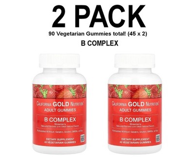 B Complex Gummies with Vitamins B6 and B12, Folate, Biotin, 2 PACK, 45 ct each