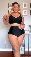 New Womens Plus Size Bikini High Waisted Swimsuits Two Piece Bathing Suits T
