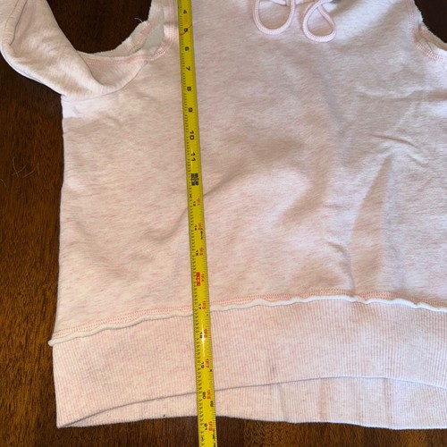 Hollister Cold Shoulder Cut Out Hooded Sweatshirt Heather Pink Size Medium - Picture 5 of 7