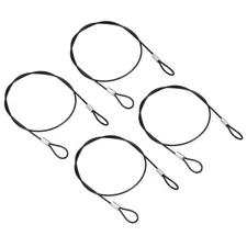 4Pcs Safety Cable Lock 2Ft Steel Security Wire Stage Lighting Rope Black