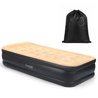 Inflatable High Raised Single Air Bed Mattress Airbed With Builtin Electric Pump