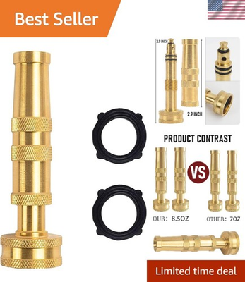 #ad Adjustable Brass Hose Nozzle 4quot; Heavy Duty with Washers Perfect for Gardens $10.99