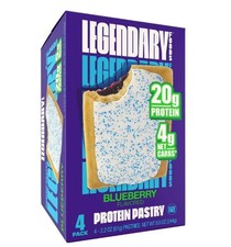 Legendary Foods Protein Pastry - Blueberry 4 Pack  Protein Snack  Gluten-Free 