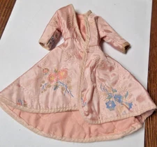 Vintage Barbie Clone MCM Pink Quilted & Flocked House Coat/Robe