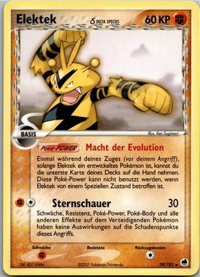 Pokémon Elektek 29/101 EX Dragon Frontiers 2007 Deutsch