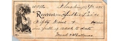 1895 Flushing NY Receipt Mead & Shallen Luther Price Account, Queens Co