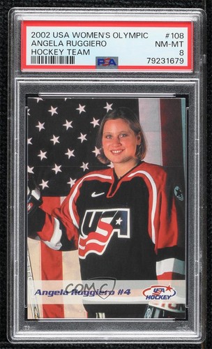 2002 HSI USA Women's Olympic Team Angela Ruggiero #108 PSA 8 j5j - Picture 1 of 3