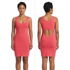 bebe Made in USA Pink Bodycon Mini Knit Stretch Dress Women Size M/L