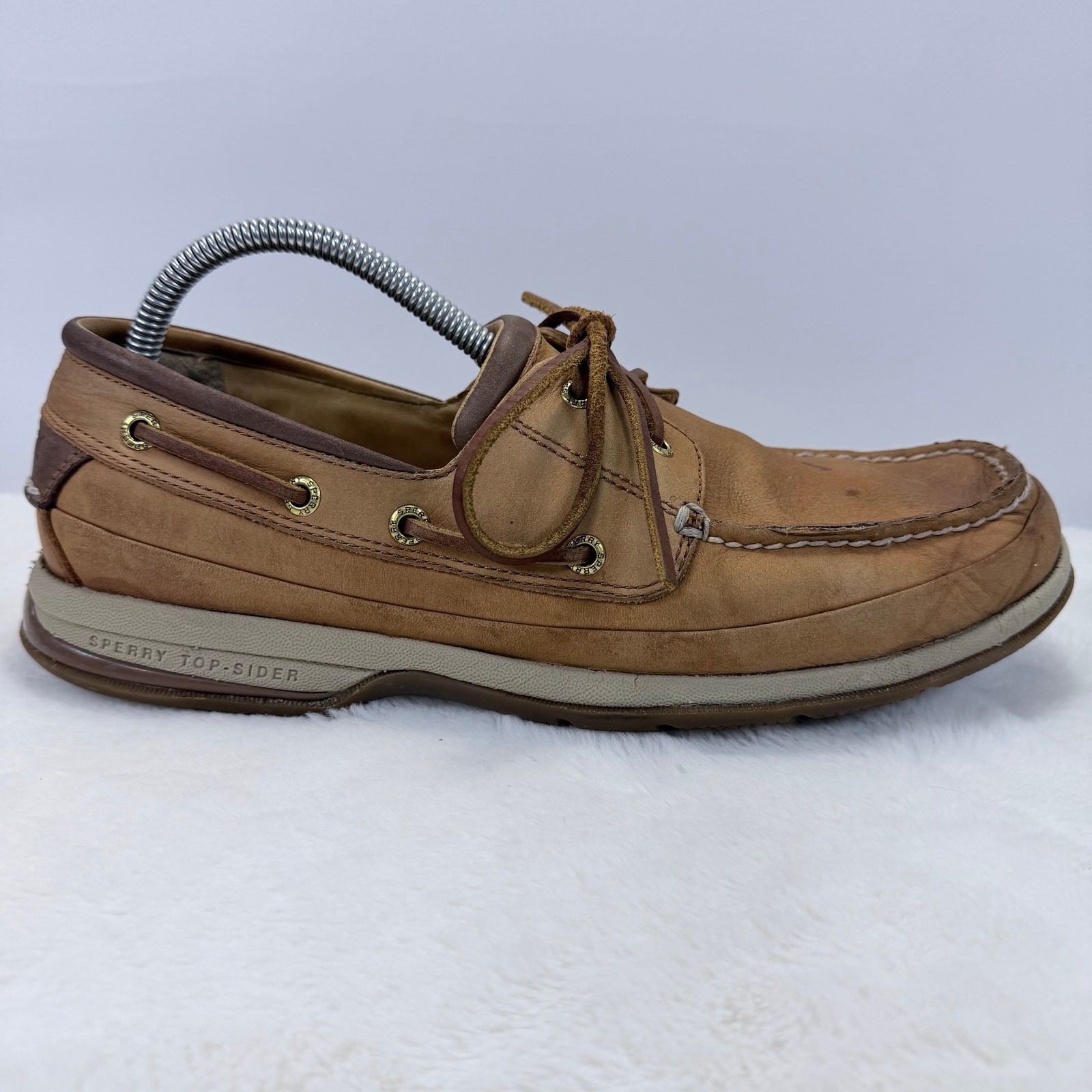 Sperry Top-Sider Men’s Billfish 3-Eye Tan Leather Boat Shoes Size 10
