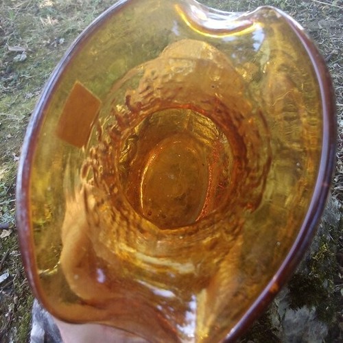 Vintage MCM Wayne Husted Stelvia Amber Antigua Art Glass Vase Amber - Picture 5 of 7