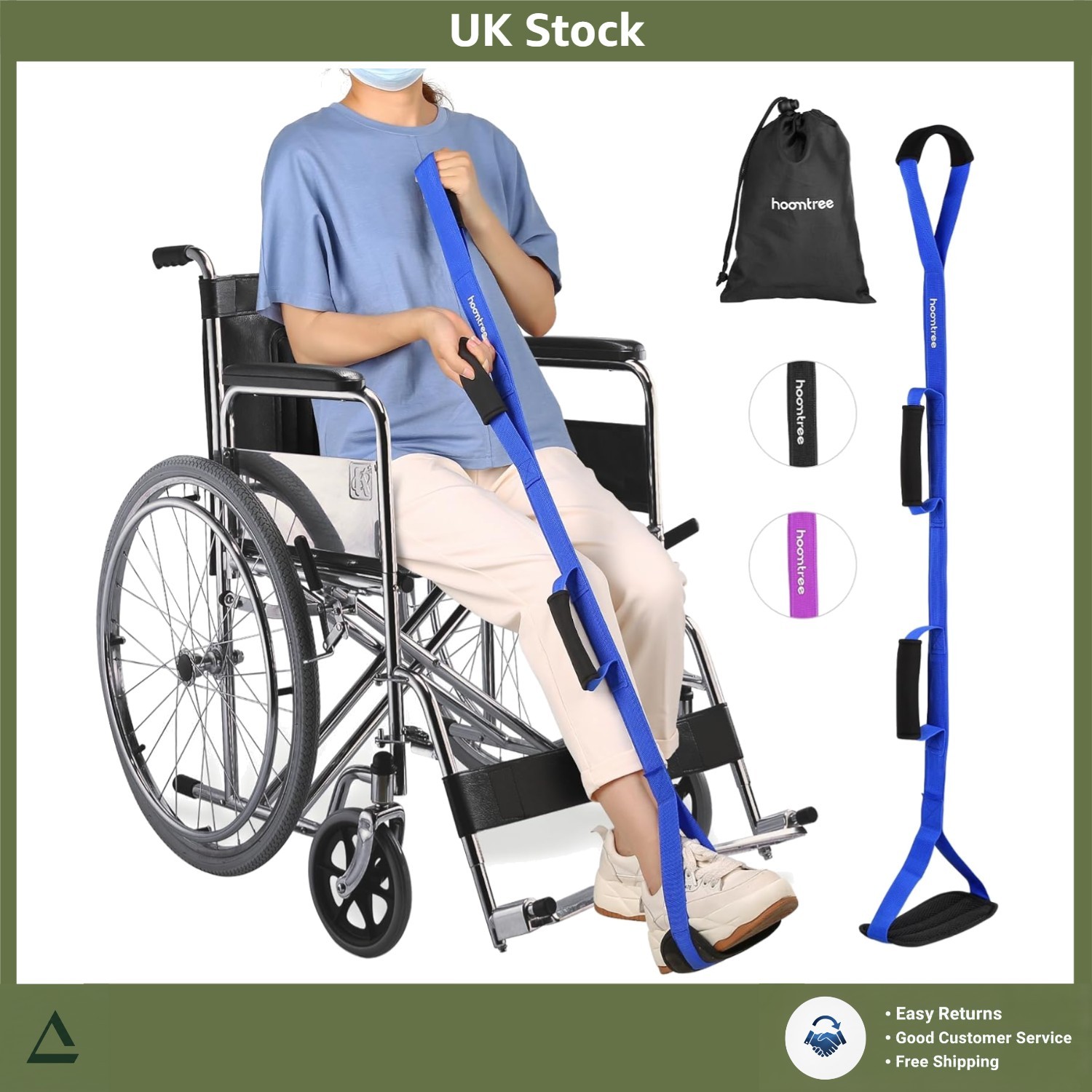 Independent Leg Lifter Strap for Hip & Knee Recovery 35 Inches Long