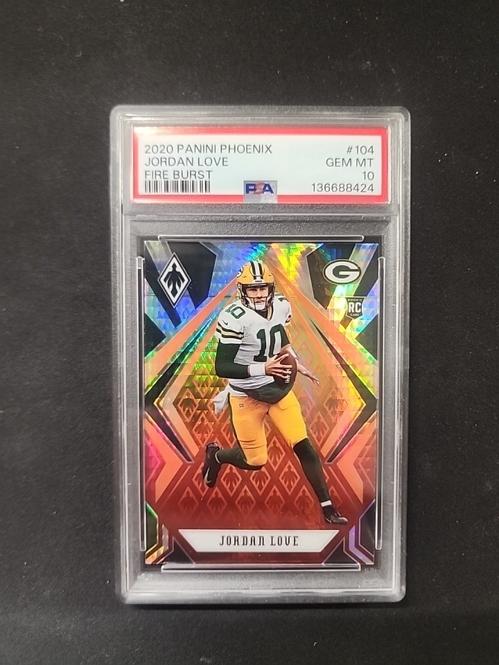 2020 Panini Phoenix Fire Burst Jordan Love Rookie RC #104 PSA 10 Gem mint