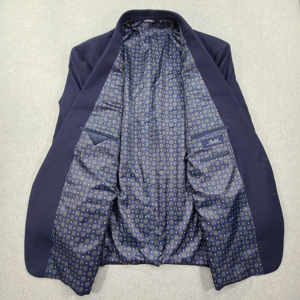 Ralph by Ralph Lauren Blazer Suit Jacket Men 54L Long Blue Wool Blend Big Tall - Image 2 of 4