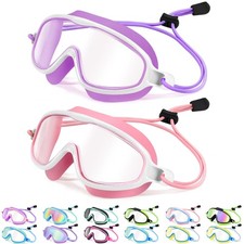 -Swim-Goggles with Bungee Strap Wide View Anti Fog UV Swimming Pool Goggle fo...