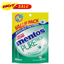 Mentos Pure Fresh Holiday Sugar-Free Chewing Gum with Xylitol, Spearmint 120 Pie