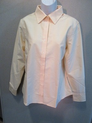 Lands' End Oxford Shirt Women's Size Medium Yellow NWOT