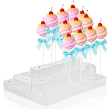 3 Tier Wood Lollipop Holder 28 Holes Cake Pop Stand Display for Wedding Party