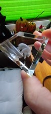 Massiver Bleikristall Glasblock 5cm Eisb&auml;r Glasstudio Leinbach Signiert Vintage
