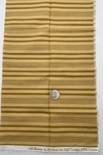 Vtg 2003 OLD BLOOMS by Pat Sloane for P&B Textiles - Tan Brown Stripe - 3 Pcs