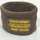Vintage Nintendo Professional Game Tester Wristband Brown Promo Retro Gaming