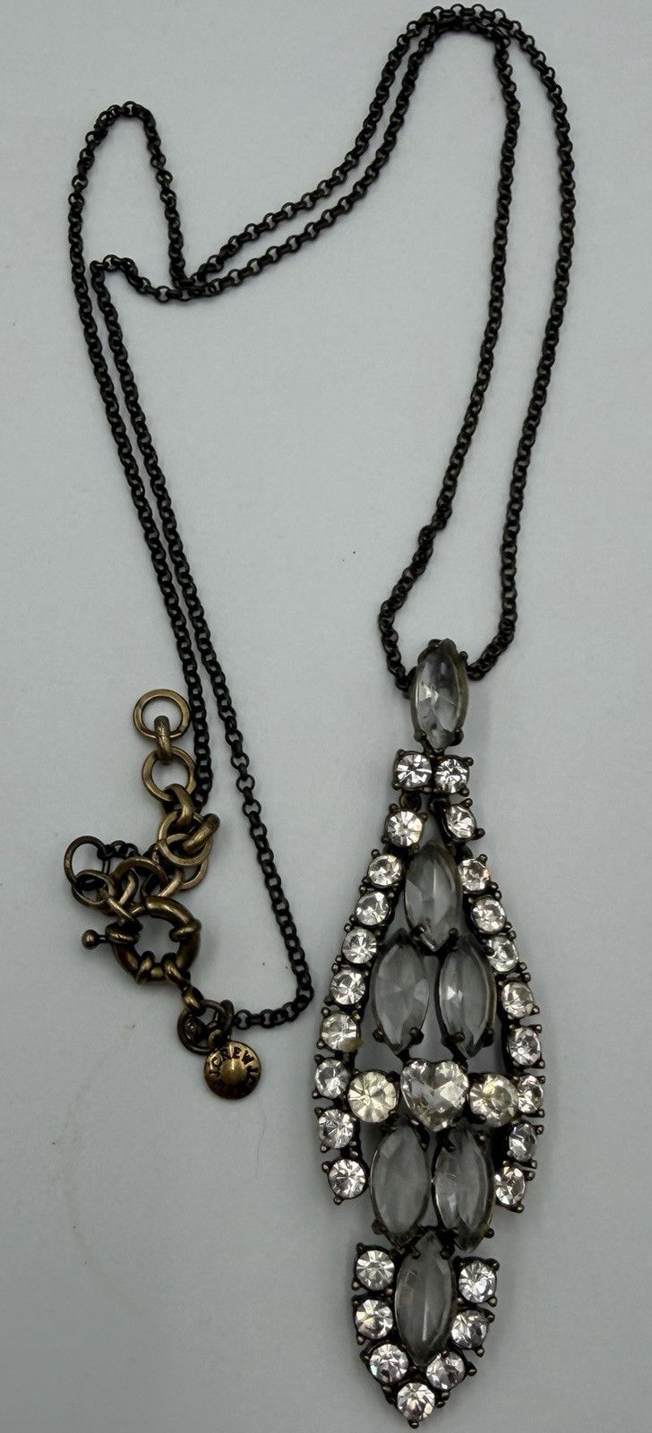 J.Crew Clear Rhinestone Statement Bold Women's Ne… - image 3