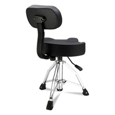 Drum Throne with Backrest, Hydraulic Drum Stool Adjustable Height, Black