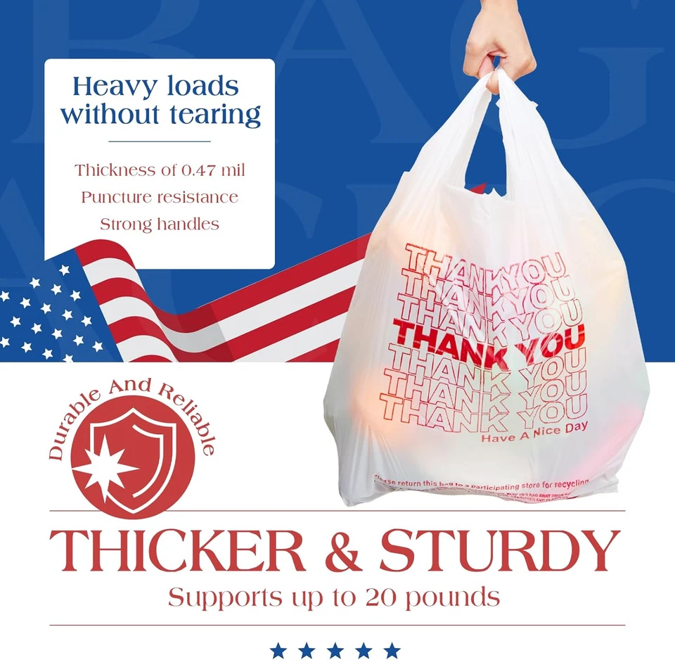 Bolsas de plástico para camisetas con asa (1000 unidades), bolsa de basura pequeña de 4 galones Foto 3 de 4