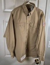 Bulwark FR Shirt Sz L-REG Button Up Long Sleeve Flame Resistant Cat 2 2112 Arc