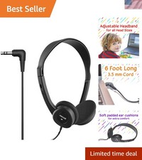 Comfort-First Stereo Headphones 190319 with 6ft Cord and Noise Isolation  Black
