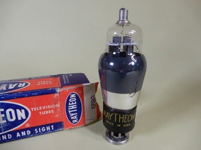 Raytheon 6F8G Vacuum Tube NOS Amplitrex Tested Strong 111/107% Black ''T'' Plates