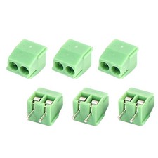 50PCS 2 Pin Screw Terminal Block 3.5mm Pitch Panel PCB Mount Green