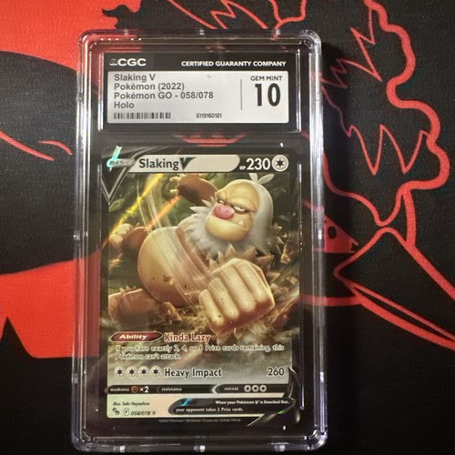Slaking V/CGC 10. Pokemon GO #058/078. 2022 Pokemon TCG