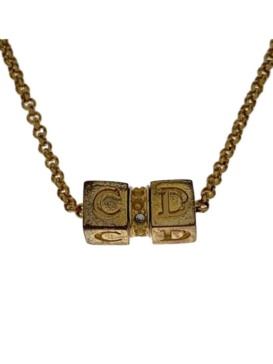 Collana Christian Dior donna C D logo cubo oro top senza scatola usata