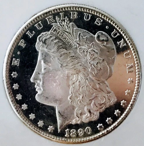 1890 S MORGAN DOLLAR SUPERSTAR DMPL! HUGE LIQUID BLK MIRRORS$$ MS++WOW NR #64735