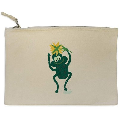 Canvas-Clutch / Zubehörkoffer ''Frosch tanzt im Regen'' (CL00052836)