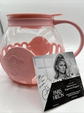 Paris Hilton Microwave Popcorn Popper, Dishwasher Safe, 3.3-Quart, Pink, New