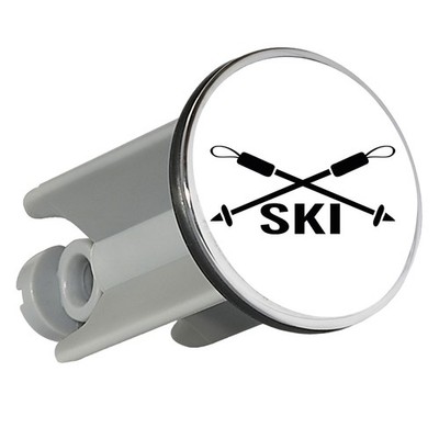 Waschbeckenstöpsel Ski Schriftzug Geschenkidee Ski Geschenk Präsent Mitbringsel