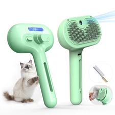 Pet Grooming Brush with Electronic Mist Spray - Gentle Deshedding Tool for Ca...