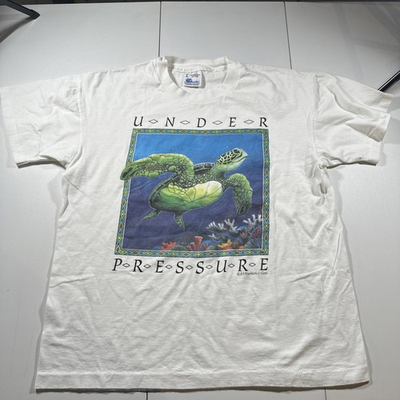 #ad #ad Vtg 90s 1993 Anvil Under Pressure Turtle Human Tees T Shirt L Earth Peace Green $25.00